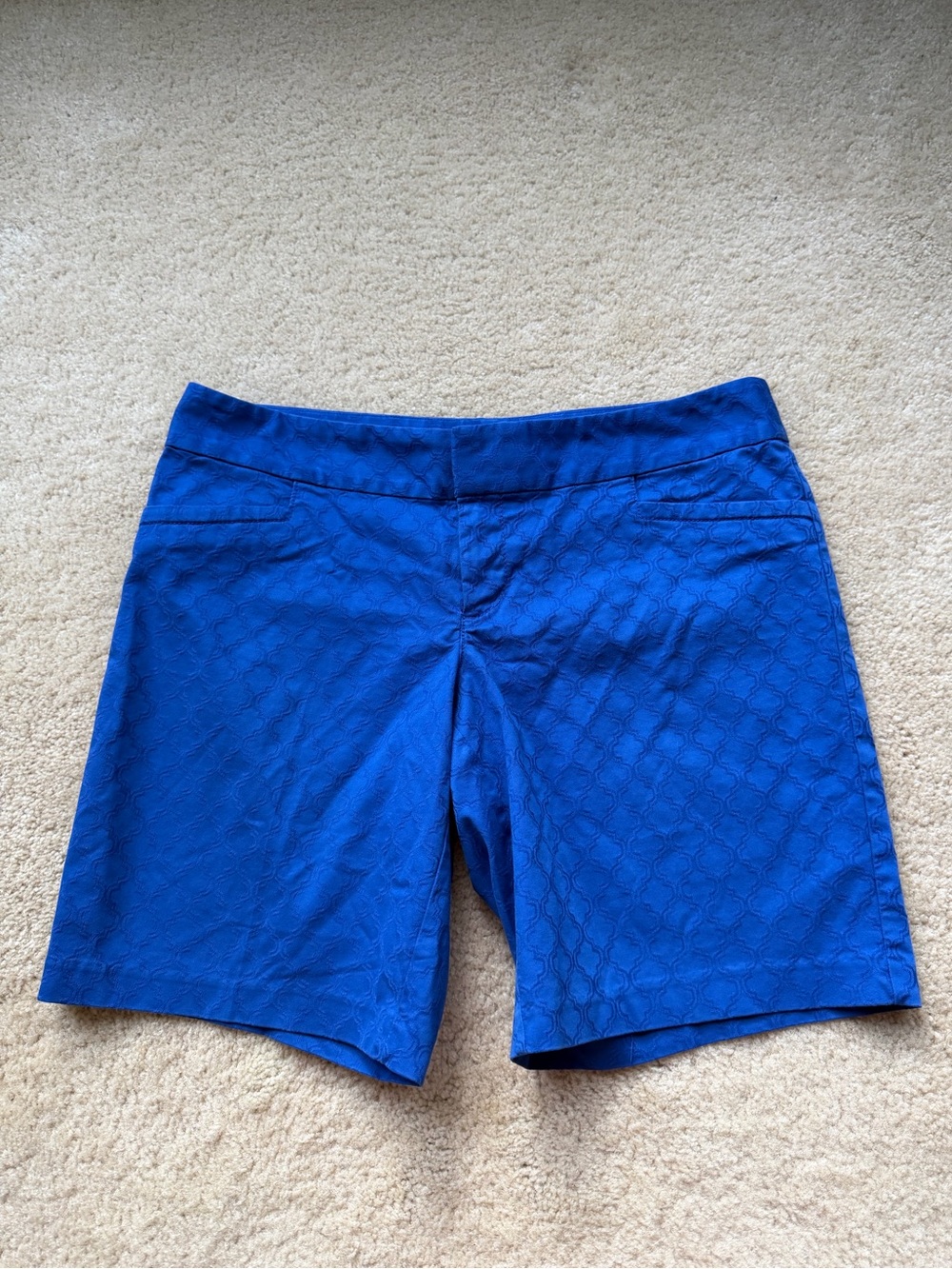 Lilly Pulitzer Women’s Blue Trellis Jacquard Callahan Chino Shorts - Sz 8 - EUC